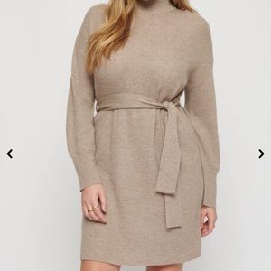 Dynamite belted wool blend sweater dress